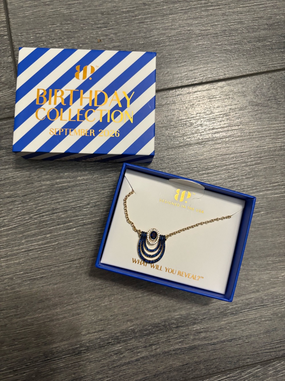 September 2026 Birthday Necklace Art Deco Chic